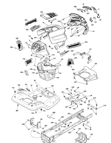 Chassis And Enclosures Diagram and Parts List for (96043014201)(2012-12) Husqvarna Lawn Tractor