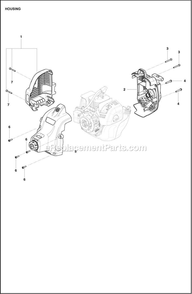 Housing Diagram and Parts List for  Husqvarna Trimmer