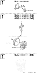 Page K Diagram and Parts List for 2001-09 Husqvarna Chainsaw