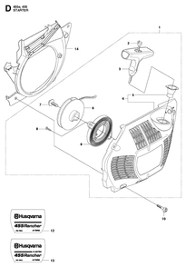 Starter Diagram and Parts List for 2013-01 Husqvarna Chainsaw