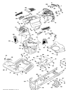 Chassis / Frame Diagram and Parts List for (96045002602)(2011-08) Husqvarna Lawn Tractor