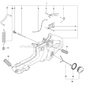 Fuel_Tank Diagram and Parts List for  Husqvarna Chainsaw