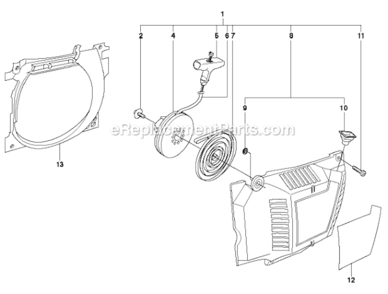 Part Location Diagram of 522037301 Husqvarna Starter Handle