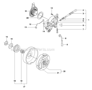 Clutch_And_Oil_Pump Diagram and Parts List for  Husqvarna Chainsaw
