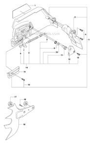 Clutch_Cover Diagram and Parts List for  Husqvarna Chainsaw