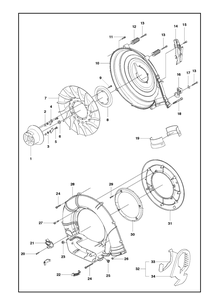Fan 2 Diagram and Parts List for  Husqvarna Leaf Blower / Vacuum