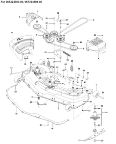 Mower Deck / Cutting Deck Diagram and Parts List for  Husqvarna Lawn Mower
