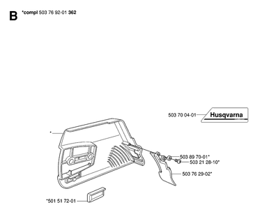 Clutch Cover Diagram and Parts List for (XPG)(20070100001-Current) Husqvarna Chainsaw