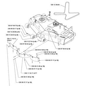 Mower Deck 52 Inch B Diagram and Parts List for IZ5225TXPKOA (968999307)(2005-12) Husqvarna Lawn Mower