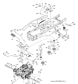 Drive Diagram and Parts List for  Husqvarna Lawn Tractor