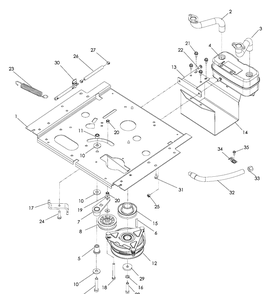 Engine Plate Diagram and Parts List for (966038201)(2009-01) Husqvarna Lawn Mower