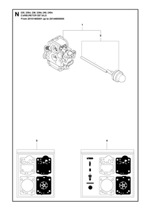 Carburetor 2 Diagram and Parts List for  Husqvarna Chainsaw