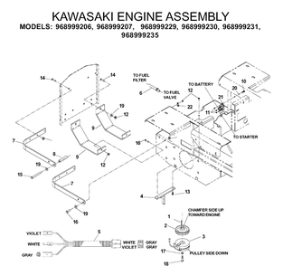 Engine Diagram and Parts List for IZ5223 (968999208)(2004-09) Husqvarna Lawn Mower