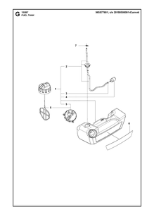Fuel Tank 2 Diagram and Parts List for  Husqvarna Leaf Blower / Vacuum