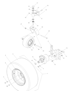 Wheels And Tires Diagram and Parts List for IZ21 (968999774)(2008-01) Husqvarna Lawn Mower