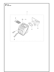 Muffler Diagram and Parts List for  Husqvarna Chainsaw