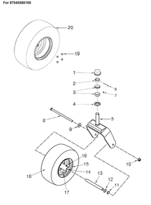 Wheels And Tires 4 Diagram and Parts List for (97045580100)(2019-12) Husqvarna Lawn Mower