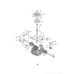 Transaxle Diagram and Parts List for  Husqvarna Lawn Tractor