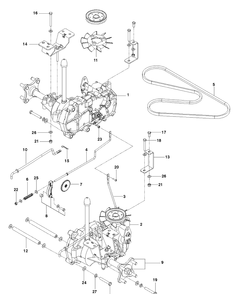Hydraulic Pump - Motor Diagram and Parts List for (967176201)(2013-06) Husqvarna Lawn Mower