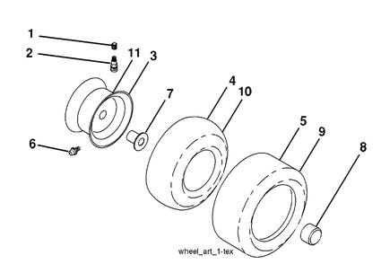 Wheels And Tires Diagram and Parts List for (96043004900)(2008-03) Husqvarna Lawn Mower