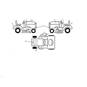 Decals Diagram and Parts List for  Husqvarna Lawn Tractor