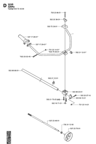 Shaft And Handle 2 Diagram and Parts List for 20070100001-20091800000 Husqvarna Edger