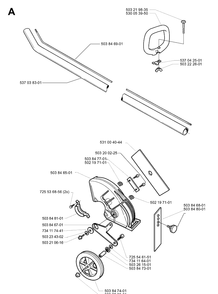 Shaft And Handle Diagram and Parts List for 19994000001-20010100000 Husqvarna Edger