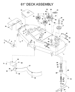 61 Inch/155cm Cutting Deck Diagram and Parts List for IZ5223 (968999208)(2004-09) Husqvarna Lawn Mower