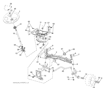Steering Diagram and Parts List for (96045004100)(2012-09) Husqvarna Lawn Tractor