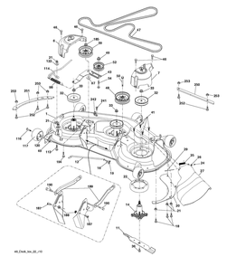 Mower Deck / Cutting Deck Diagram and Parts List for 2018 Husqvarna Lawn Tractor