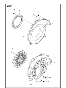 Fan Diagram and Parts List for  Husqvarna Leaf Blower / Vacuum