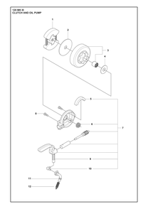 Clutch And Oil Pump Diagram and Parts List for  Husqvarna Chainsaw