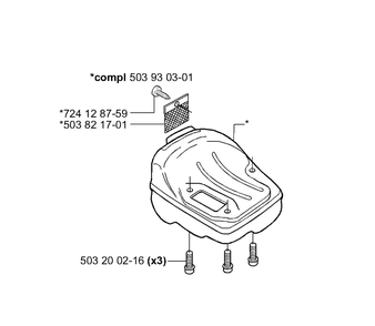 Muffler Diagram and Parts List for 2001-05 Husqvarna Chainsaw