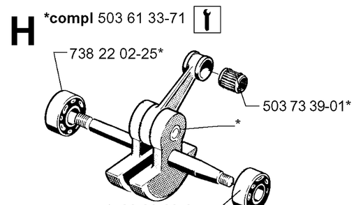 Crankshaft Diagram and Parts List for 19993100001-20014000000 Husqvarna Chainsaw