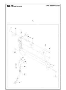Handle And Controls 4 Diagram and Parts List for  Husqvarna Leaf Blower / Vacuum