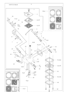 Carburettor And Gasket Kit Carburettor Diagram and Parts List for 2009-11 Husqvarna Table Saw Accessories