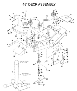 48 Inch/122cm Cutting Deck Diagram and Parts List for IZ5223 (968999208)(2004-09) Husqvarna Lawn Mower