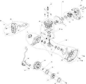 Engine Diagram and Parts List for  Husqvarna Edger