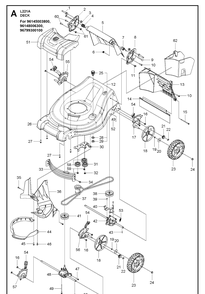 Mower Deck / Cutting Deck 2 Diagram and Parts List for  Husqvarna Lawn Mower