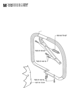 Handle 2 Diagram and Parts List for (XPG)(20070100001-Current) Husqvarna Chainsaw