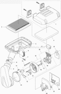 Carburetor  Air Filter Diagram and Parts List for 2011-05 Husqvarna Leaf Blower / Vacuum