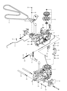 Hydraulic Pump - Motor Diagram and Parts List for  Husqvarna Lawn Mower