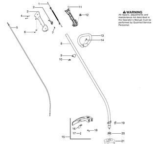 Handle And Controls Diagram and Parts List for (545014389)(2008-09) Husqvarna Trimmer