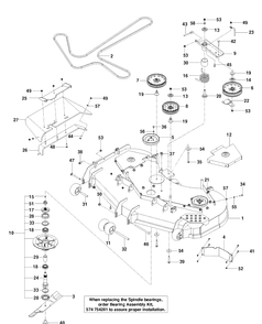 Mower Deck / Cutting Deck Diagram and Parts List for 2009-08 Husqvarna Lawn Mower