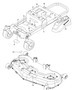 Decals Diagram and Parts List for  Husqvarna Lawn Mower