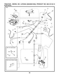 Electrical Diagram and Parts List for 2009-01 Husqvarna Lawn Tractor