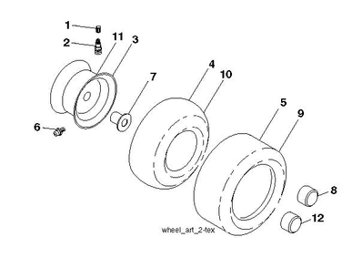 Wheels And Tires Diagram and Parts List for  Husqvarna Lawn Tractor