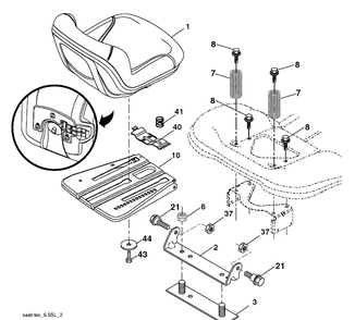 Seat Diagram and Parts List for YTH24K48 (96045003500)(2011-08) Husqvarna Lawn Tractor