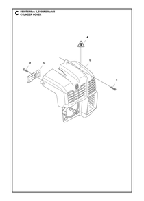 Cylinder Cover Diagram and Parts List for  Husqvarna Leaf Blower / Vacuum