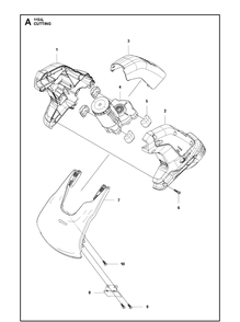 Cutting Equipment Diagram and Parts List for (967098701)(20170100001-20180100000) Husqvarna Edger